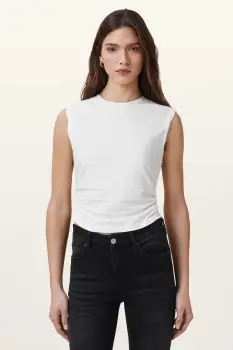 AllSaints bluza WEST culoarea alb, uni, W214JA imagine