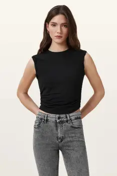 AllSaints bluza WEST culoarea negru, uni, W214JA imagine