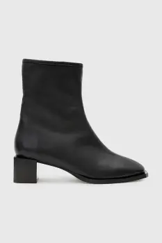 AllSaints cizme de piele AVRIL BOOT culoarea negru, cu toc drept, W013FC imagine
