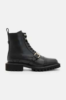 AllSaints cizme de piele Tori Boot femei, culoarea negru, cu toc plat, W119FB imagine
