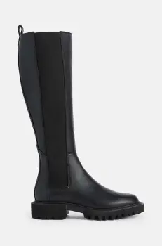 AllSaints cizme Maeve Boot femei, culoarea negru, cu toc plat, W098FB imagine