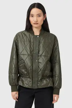 AllSaints geaca bomber ALII culoarea verde, de tranzitie, oversize, W051OD imagine