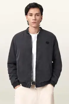 AllSaints geaca bomber barbateasca din bumbac FORRES imagine
