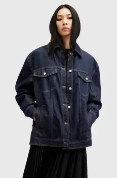 AllSaints geaca bomber DILLAN BOMBER femei, culoarea albastru marin, de tranzitie, W007OA imagine