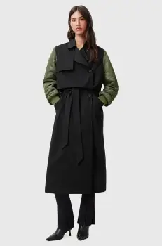 AllSaints geaca bomber PENNI culoarea negru, de tranzitie, W021OC imagine