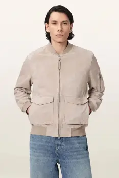 AllSaints geaca bomber pentru barbati din piele intoarsa ROKKO imagine