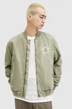 AllSaints geaca bomber TIERRA FADED BOMBER barbati, culoarea verde, de tranzitie, M006OA imagine