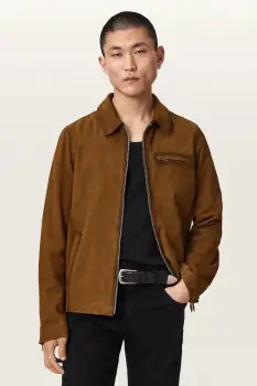 AllSaints geaca de tranzitie pentru barbati, din piele intoarsa ASHWOOD imagine