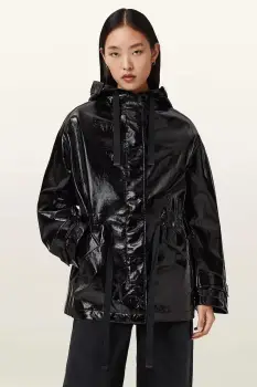 AllSaints geaca KELSIE culoarea negru, de tranzitie, W130OD imagine