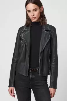 AllSaints geaca ramones de piele femei, culoarea negru, de tranzitie imagine