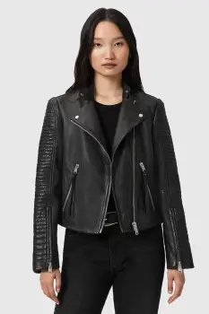 AllSaints geaca ramones de piele RAUL imagine