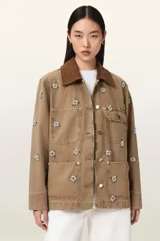 AllSaints geaca tip camasa de femei din bumbac BEX imagine