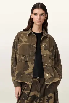 AllSaints geaca tip camasa pentru femei, din bumbac HETTIE imagine