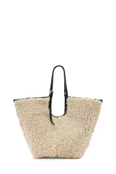 AllSaints geanta de lana ARA culoarea bej, W216XD imagine