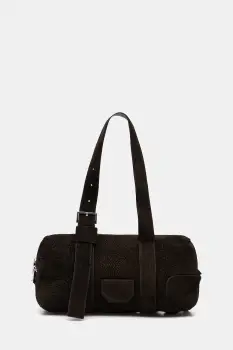 AllSaints geanta de mana din piele intoarsa culoarea maro, W617XD imagine