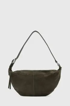 AllSaints geanta de mana din piele intoarsa LUNA culoarea maro, W388XD imagine