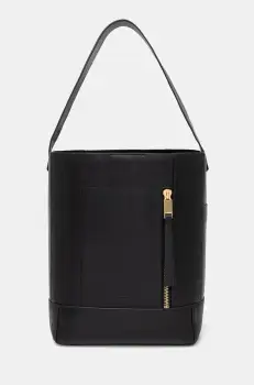 AllSaints geanta de piele ALBA HOBO culoarea negru, W110XC imagine