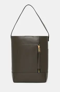 AllSaints geanta de piele ALBA HOBO culoarea verde, W110XC imagine