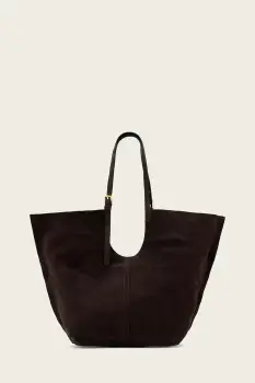 AllSaints geanta de piele intoarsa ARA culoarea maro, W338XC imagine