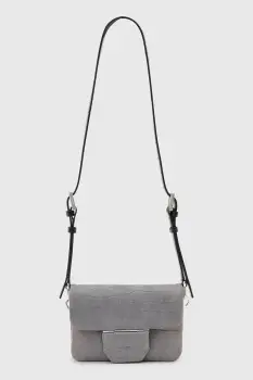 AllSaints geanta de piele JUPITER culoarea gri, W354XC imagine