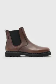 AllSaints ghete chelsea de piele SKIFF CHELSEA BOOT culoarea maro, M025FD imagine