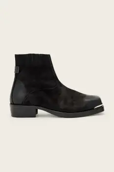 AllSaints ghete de piele ORLA TOE CAP BOOT culoarea negru, M033FD imagine