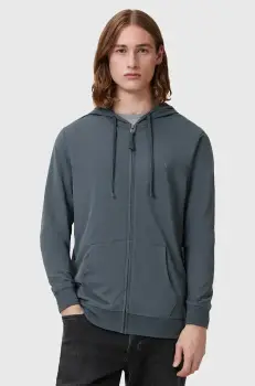 AllSaints hanorac de bumbac BRACE barbati, cu gluga, neted, M032JB imagine