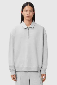 AllSaints hanorac de bumbac culoarea gri, melanj, M019ND imagine