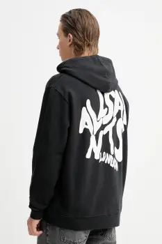 AllSaints hanorac de bumbac culoarea negru, cu imprimeu, M059NB imagine
