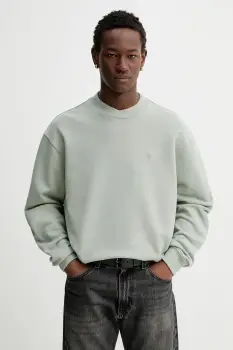 AllSaints hanorac de bumbac culoarea verde, uni, M016ND imagine