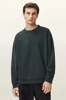 AllSaints hanorac de bumbac MILO culoarea gri, cu imprimeu, M008ND imagine