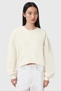 AllSaints hanorac de bumbac MIRA culoarea bej, uni, W214JC imagine