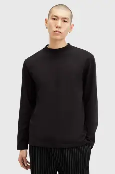 AllSaints hanorac de bumbac NERO barbati, culoarea negru, neted, M038JB imagine