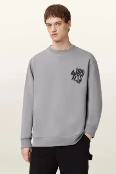 AllSaints hanorac de bumbac ORLANDO culoarea negru, uni, M058NB imagine