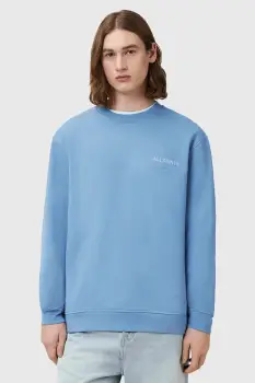 AllSaints hanorac de bumbac UNDERGROUND culoarea maro, cu imprimeu, M033NB imagine