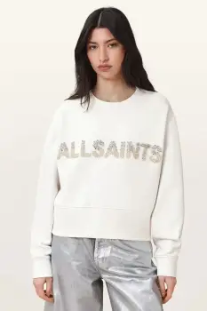 AllSaints hanorac din bumbac SEPARO culoarea alb, cu imprimeu, W215JC imagine