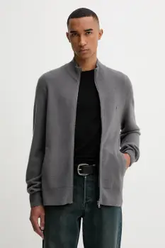 AllSaints hanorac din lana STATTEN culoarea gri, uni, M073KB imagine