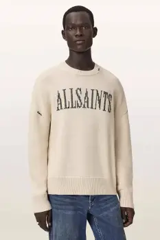 AllSaints hanorac oversized pentru barbati, din bumbac CROSSED imagine