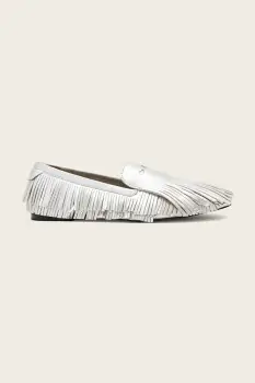 AllSaints mocasini de dama din piele Sandy Fringe Loafer imagine