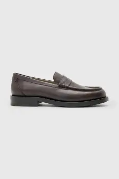 AllSaints mocasini de piele BLOOM LOAFER culoarea bordo, M021FC imagine