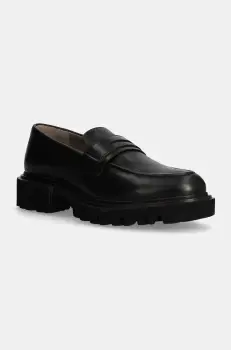 AllSaints mocasini de piele Vinni Loafer barbati, culoarea negru, M051FB imagine