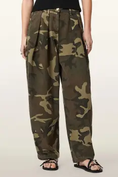 AllSaints pantaloni baggy pentru femei, din bumbac BECCA imagine