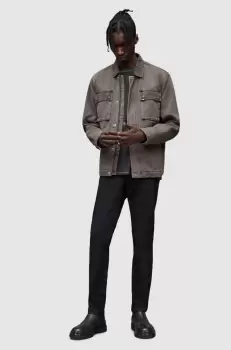 AllSaints pantaloni barbati, culoarea bordo, cu fason chinos imagine