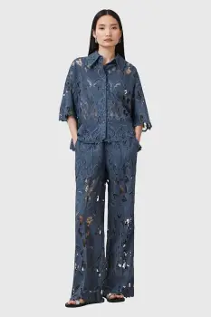 AllSaints pantaloni CHARLI drept, high waist, W080TC imagine