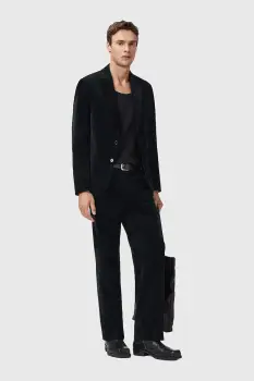 AllSaints pantaloni de bumbac SAGA culoarea negru, drept, M018QD imagine