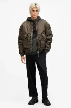 AllSaints pantaloni de bumbac WARDEN culoarea negru, drept, M022TB imagine