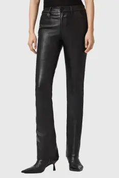 AllSaints pantaloni de piele imagine