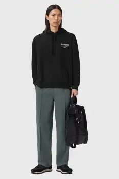 AllSaints pantaloni de trening din bumbac MILO culoarea gri, uni, M010TD imagine