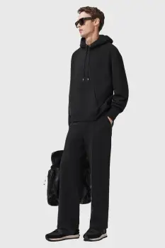 AllSaints pantaloni de trening din bumbac MILO culoarea negru, uni, M010TD imagine