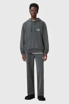 AllSaints pantaloni de trening din bumbac SOLEIL culoarea gri, uni, M041TC imagine